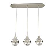 Kalco Montauk 3 Light 7 Inch Pendant Light in Polished Nickel