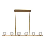 Kalco Stella 6 Light Pendant Light in Winter Brass