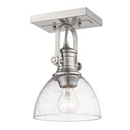 Hines Pw 1-Light Semi-Flush Mount Ceiling Light in Pewter