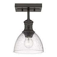 Hines Rbz 1-Light Semi-Flush Mount Ceiling Light in Rubbed Bronze