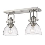 Hines PW Two Light Semi Flush Mount in Pewter by Golden