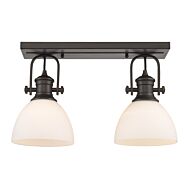 Hines Rbz 2-Light Semi-Flush Mount Ceiling Light in Rubbed Bronze