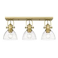 Hines BCB Three Light Semi Flush Mount in Brushed Champagne Bronze by Golden