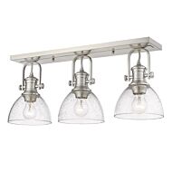 Hines Pw 3-Light Semi-Flush Mount Ceiling Light in Pewter