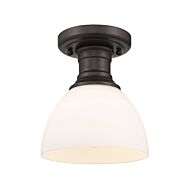 Hines RBZ One Light Semi Flush Mount in Rubbed Bronze by Golden