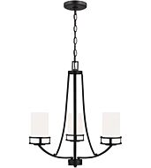 Sea Gull Robie 3 Light Rustic Chandelier in Midnight Black