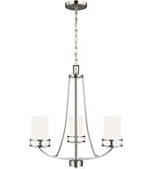 Sea Gull Robie 3 Light Rustic Chandelier in Brushed Nickel