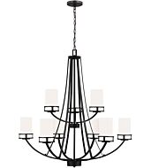 Sea Gull Robie 9 Light Rustic Chandelier in Midnight Black