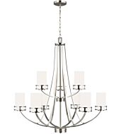 Sea Gull Robie 9 Light Rustic Chandelier in Brushed Nickel