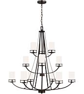 Sea Gull Robie 12 Light Rustic Chandelier in Bronze