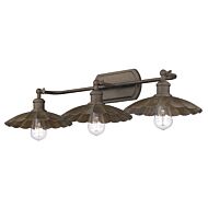 Clemence 3-Light Bathroom Vanity Light in Dark Rust