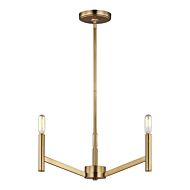 Vector 3-Light Chandelier in Satin Brass