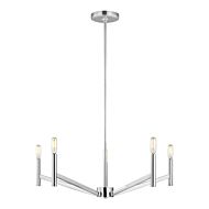 Vector Five Light Chandelier in Chrome by Visual Comfort Studio