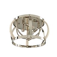 Kalco Bradbury 3 Light Ceiling Light in Polished Nickel