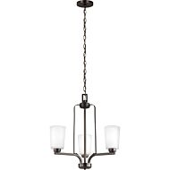 Sea Gull Franport 3 Light Chandelier in Bronze