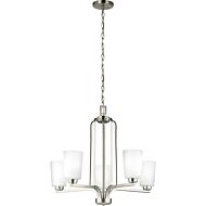 Sea Gull Franport 5 Light Chandelier in Brushed Nickel