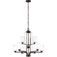 Sea Gull Franport 9 Light Chandelier in Bronze