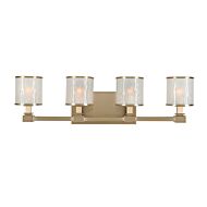 Kalco Destin 4 Light 27 Inch Bathroom Vanity Light in Brushed Bronze