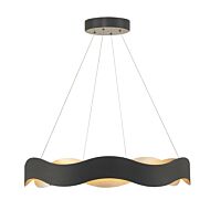 Vaughan 1-Light LED Chandelier in Black And Nickel