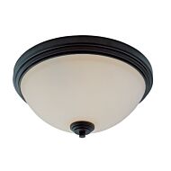 Z-Lite Chelsey 3-Light Flush Mount Ceiling Light In Bronze