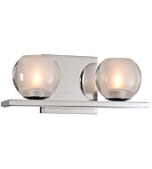 Kalco Corona 2 Light Bathroom Vanity Light in Chrome