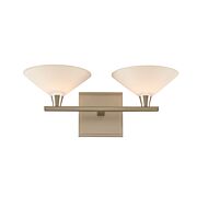 Kalco Galvaston 2 Light 15 Inch Bathroom Vanity Light in Satin Nickel