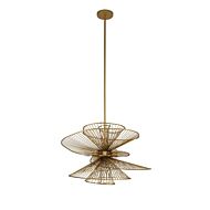 Kalco Aurora 6 Light Pendant Light in Nordic Brass