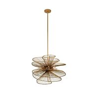 Kalco Aurora 8 Light Pendant Light in Nordic Brass