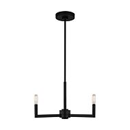 Fullton Three Light Chandelier in Midnight Black by Visual Comfort Studio