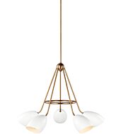 Sea Gull Summer 5 Light Chandelier in Satin Brass