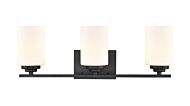 Millennium 3 Light Bathroom Vanity Light in Matte Black