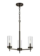 Sea Gull Zire 3 Light Chandelier in Brushed Oil Rubbed Bronze