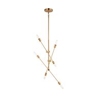 Axis 6-Light Chandelier in Satin Brass