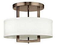 Hinkley Hampton 3-Light Semi-Flush Ceiling Light In Brushed Bronze