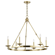 Hudson Valley Allendale 6 Light Chandelier in Aged Brass