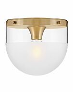 Hinkley Beck 1-Light Flush Mount Ceiling Light In Lacquered Brass