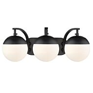 Golden Dixon 3 Light 21 Inch Bathroom Vanity Light in Black