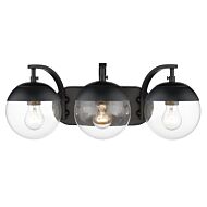 Golden Dixon 3 Light 21 Inch Bathroom Vanity Light in Black