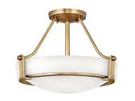 Hinkley Hathaway 3-Light Semi-Flush Ceiling Light In Heritage Brass