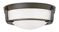 Hinkley Hathaway Flush Mount Ceiling Light In Olde Bronze With Etched White Glass