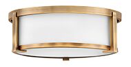 Hinkley Lowell 2-Light Flush Mount Ceiling Light In Brushed Bronze