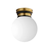 San Simeon LED Flush Mount in Black   Natural Aged Brass by Maxim