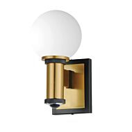 San Simeon LED Wall Sconce in Black   Natural Aged Brass by Maxim