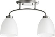 Quorum Reyes 2 Light 5 Inch Ceiling Light in Classic Nickel