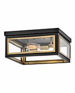 Hinkley Shaw 2-Light Flush Mount Ceiling Light In Black