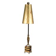 Noma Luxe 1-Light Buffet Lamp in Black metal w with gold and silver leafs