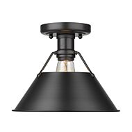 Orwell BLK One Light Flush Mount in Matte Black by Golden