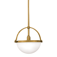 Hudson Valley Stratford 13 Inch Pendant Light in Aged Brass