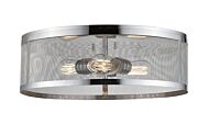 Z-Lite Meshsmith 3-Light Flush Mount Ceiling Light In Chrome