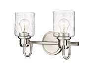 Z-Lite Kinsley 2-Light Bathroom Vanity Light In Brushed Nickel